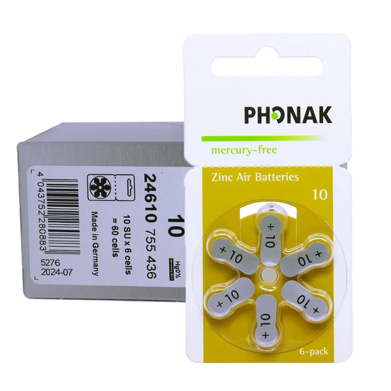 Phonak A10 Zinc-air batteries (box)