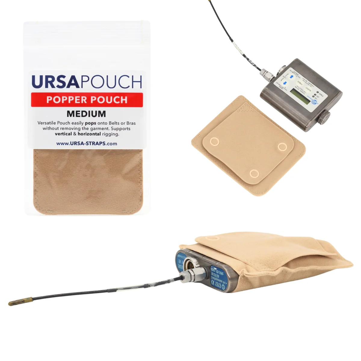 Ursa Popper Pouch - Medium beige